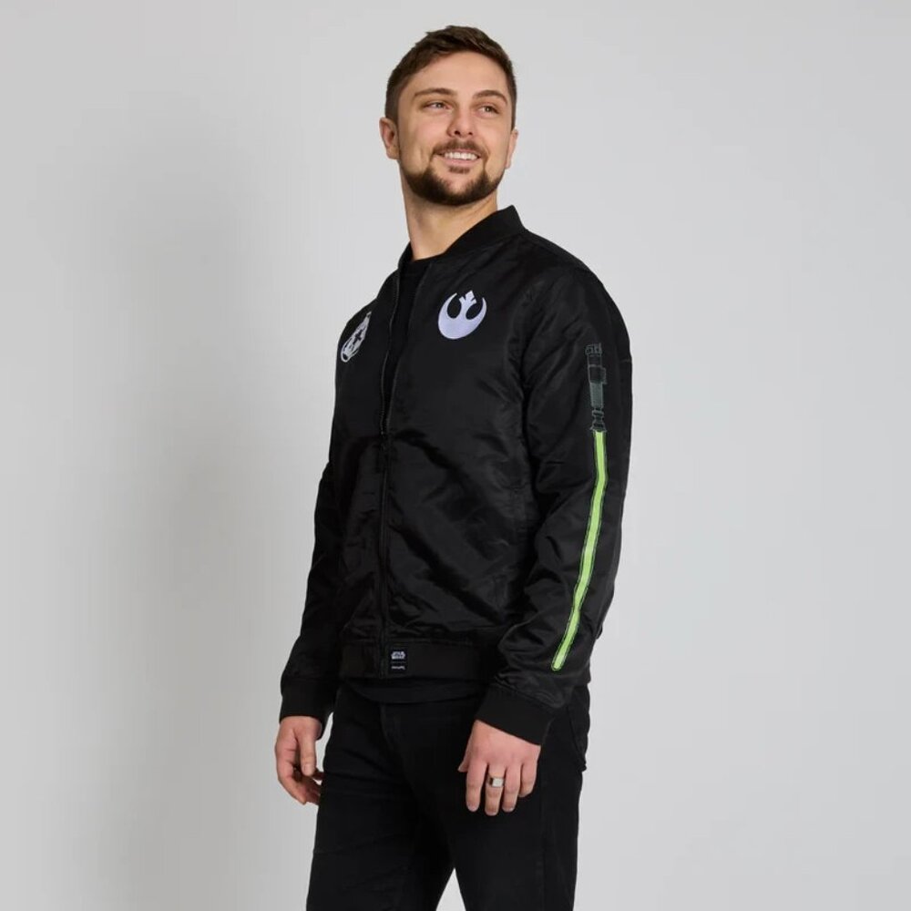 Cakeworthy Disney Star Wars Lightsaber Glow-in-the-Dark Bomber Jacket  XL - Picture 5 of 8